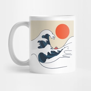 The Great Wave of Pugs Mug